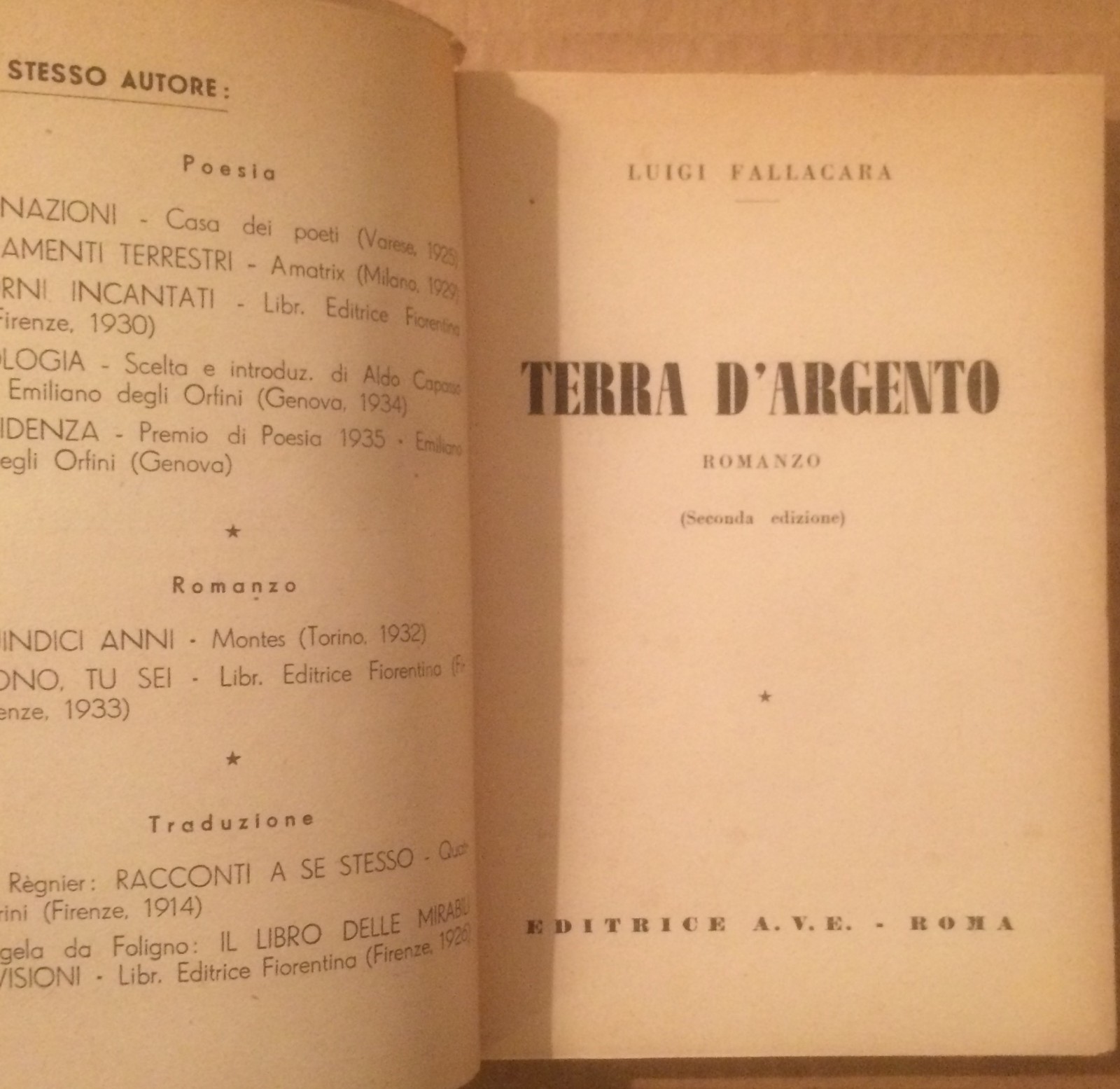 Puglia, Bari, Luigi Fallacara, Terra d'Argento, Copertina Con Illustrazione Di Russo