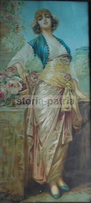 Giovane Donna In Costume Tradizionale Con Cesto Di Rose, Giovanni Guerzoni