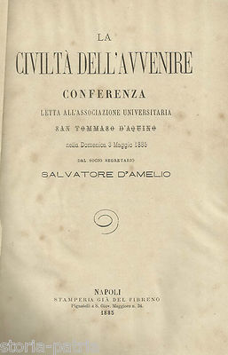 Napoli, Associazione Universitaria S. Tommaso d'Aquino, Conferenza D'Amelio, 1885