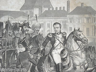 Militaria Napoleone: Animata Veduta Con Soldati Napoleonici, Parigi