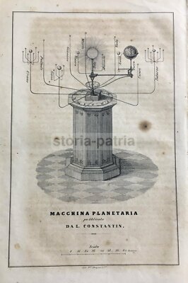 Astronomia, Astrofisica, Macchina Planetaria Constantin, Antica Stampa, '800