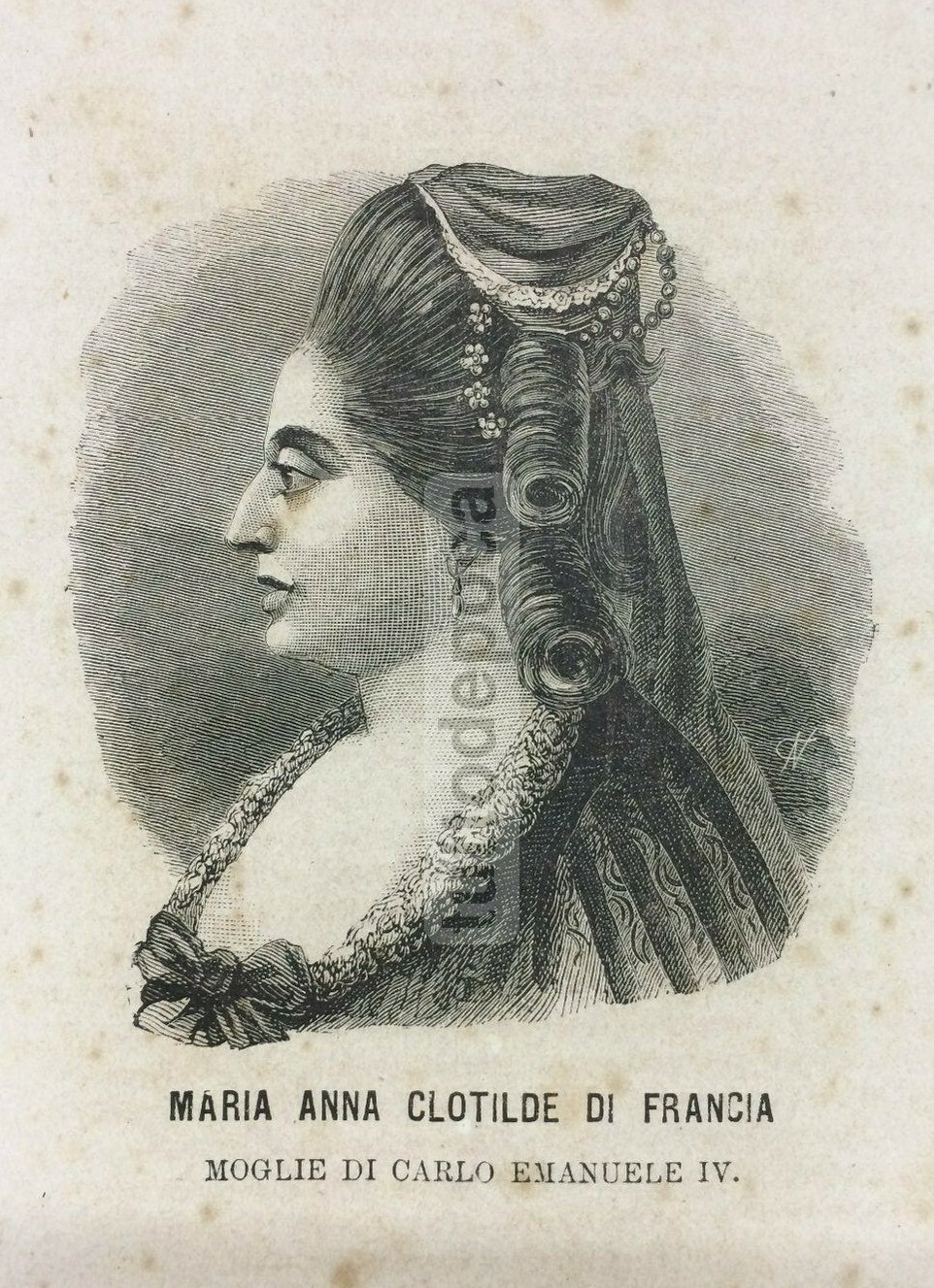 Araldica, Nobiltà E Casata Savoia: Maria Anna Clotilde Di Francia, Antico Ritratto