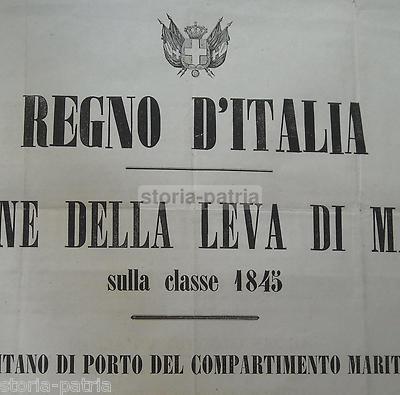 Puglia: Marineria, Mare E Araldica Del Regno d'Italia   Grande Manifesto Decorativo, 1866
