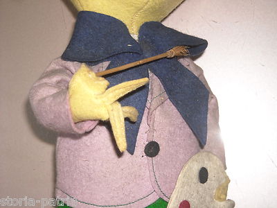 Pupazzo d'Epoca In Pannolenci Raffigurante Artista Pittore (probabile Topo Gigio)