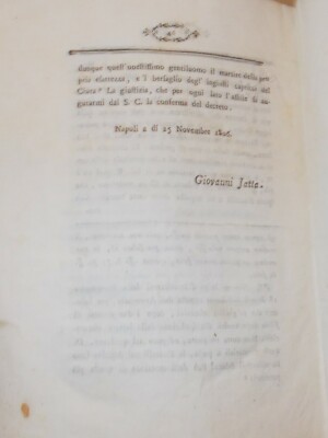 Puglia, Taranto. Giuridica E Notariato. Antica Allegazione Di Giovanni Jatta, 1806