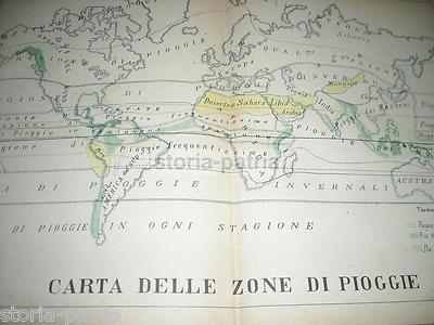 Antica Cartografia: Meteorologia, Pioggia, Stagioni, Americhe, Europa, Asia, Oceania