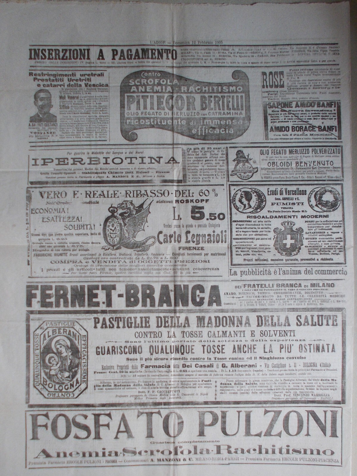 Verona Idraulica, Cronaca Politica, Desenzano, Legnago: L'Adige Antico Giornale 1905