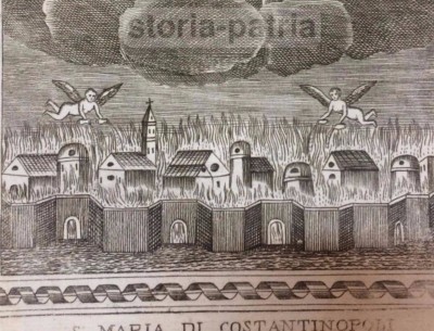 Stampa Popolare Devozionale: Incendio Di Costantinopoli (Istanbul)   Incisione
