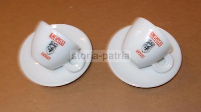 Coppia Di Tazzine Pubblicitarie Caffè Leon In Porcellana