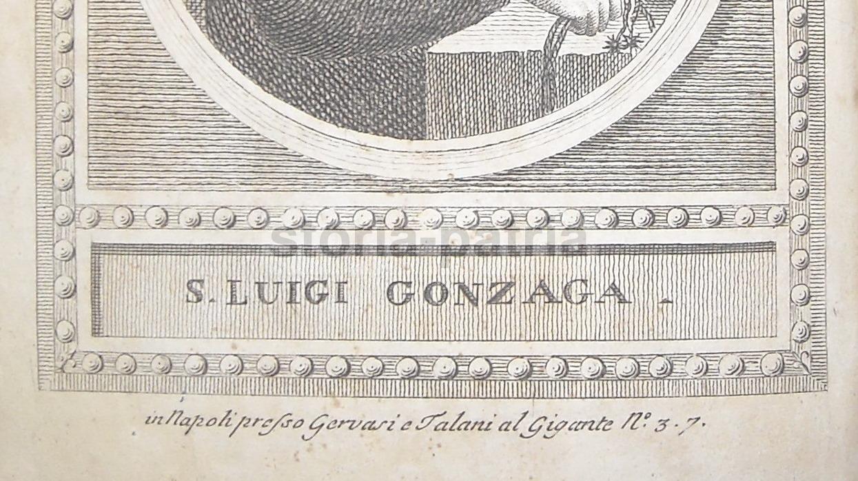 Stampa Popolare Devozionale Di San Luigi Gonzaga, Napoli, Gervasi E Talani, Fine XVIII Secolo