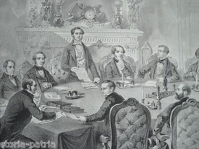Congresso Di Parigi, Antica Raffigurazione, Litografia Cirelli, Napoli, XIX Secolo