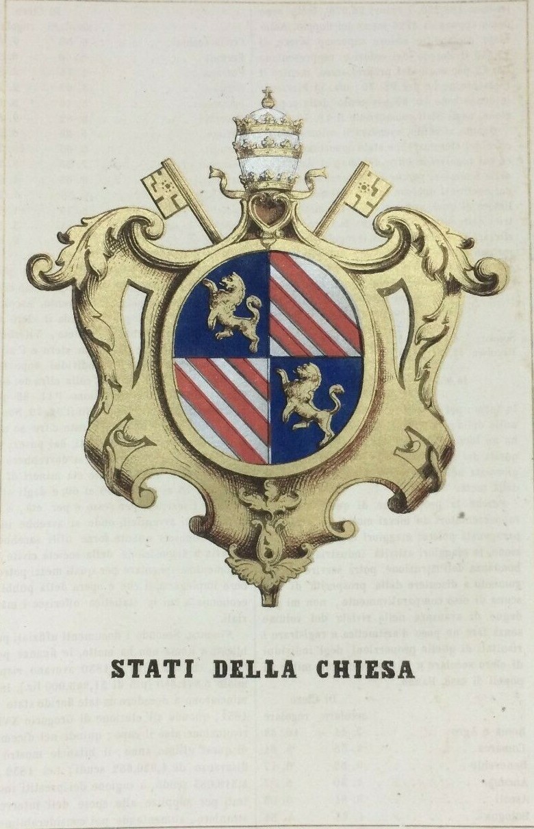 Arte Araldica, Stati Della Chiesa, Vaticano: Stemma Araldico, Litografia A Colori