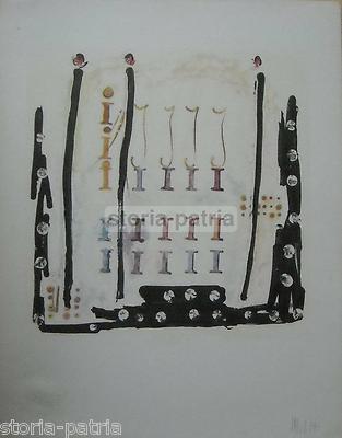 Arte Alfabeto Lettera I, Artista Fausto Melotti, Bella Grafica Moderna, Autografata