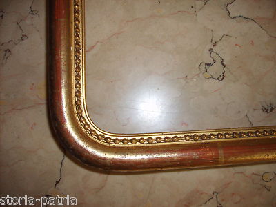 Antica Cornice Dorata In Legno Di Metà Ottocento