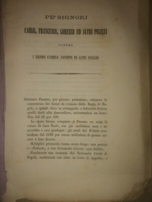 Polizzi, Passaro, Gesso Siciliano E Restauri Alla Reggia Di Napoli, 1876