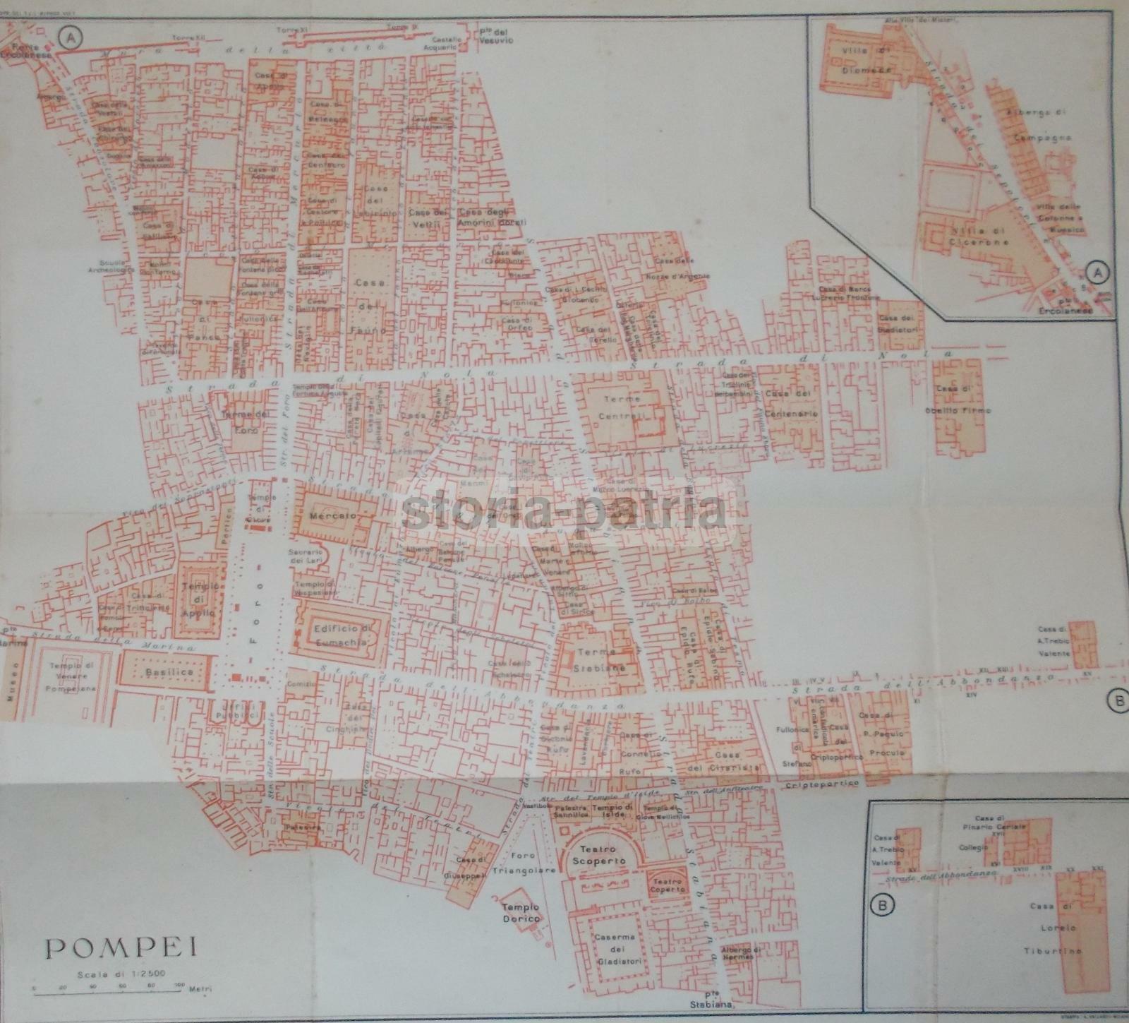 Campania, Pompei: Architettura, Urbanistica. Mappa Topografica E Strade