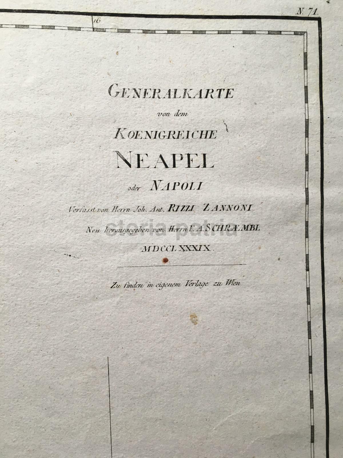 Puglia, Salento E Terra d'Otranto   Mappa Di Rizzi Zannoni