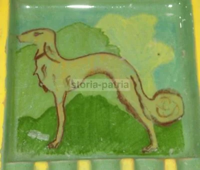 Rome, Roberto Rosati, La Ramazziniana, Rare Vintage Figural Ceramic with Dog