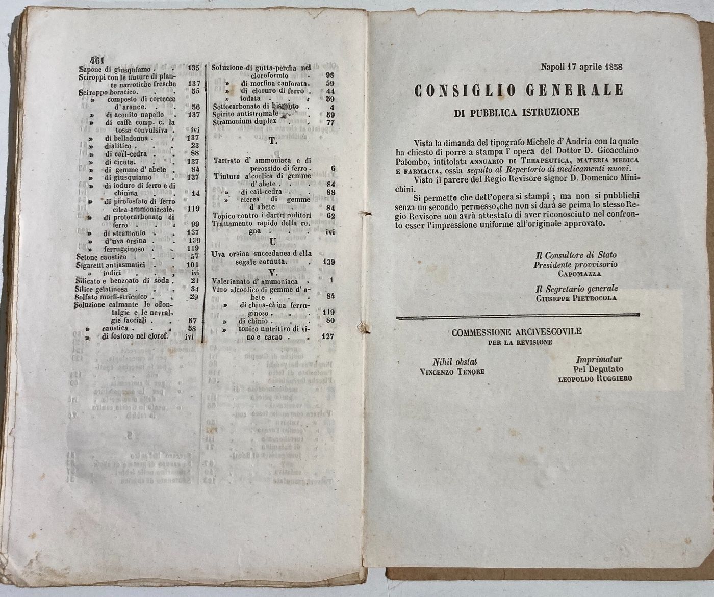 Medicina, Farmacia, Chimica Farmaceutica, Composti Medicinali, Ricettario. Palombo