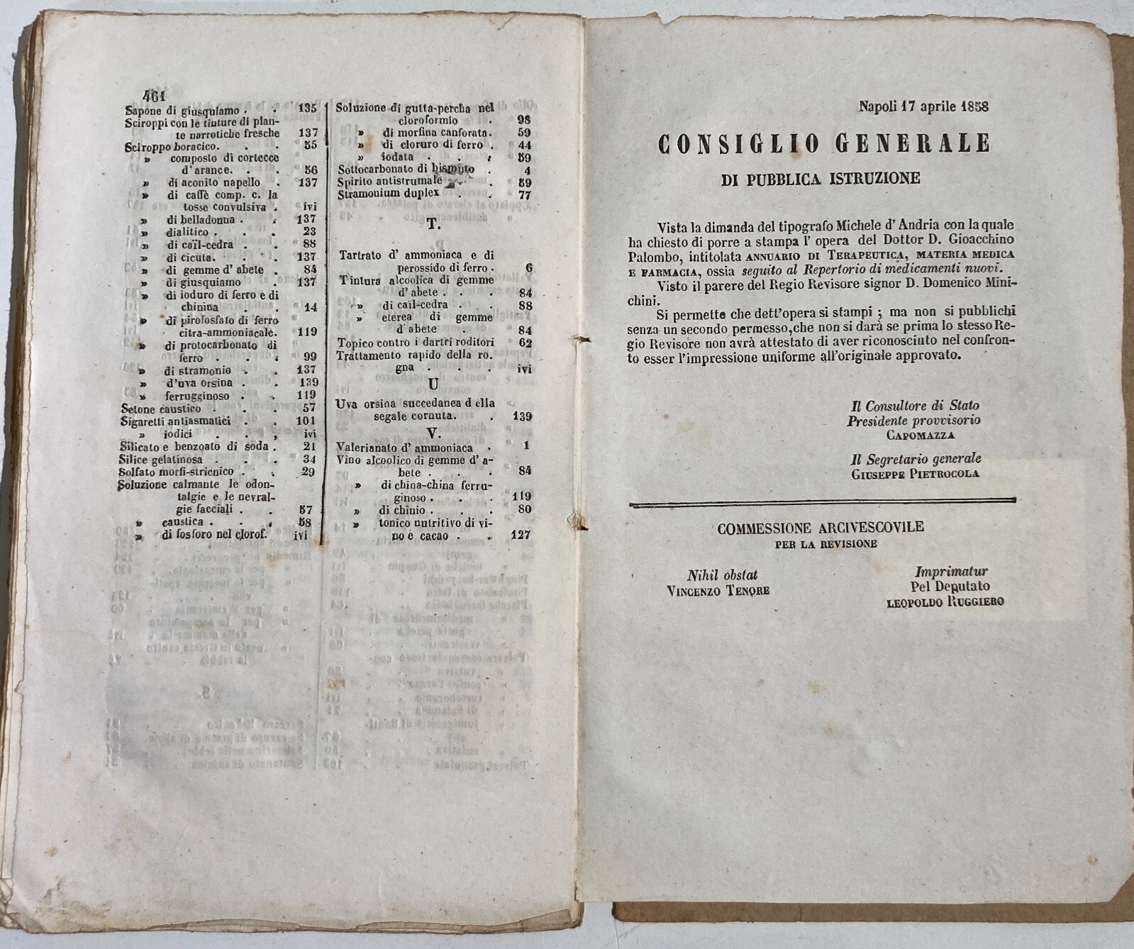 Medicina, Farmacia, Chimica Farmaceutica, Composti Medicinali, Ricettario. Palombo