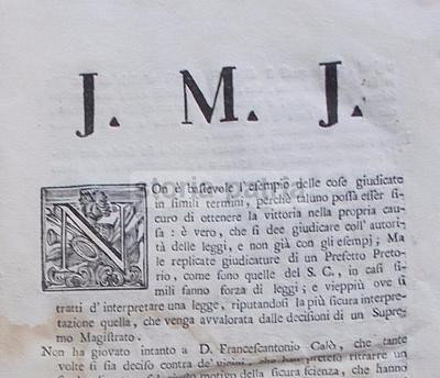 Giuridica: Taranto, Carosino, Faggiano. Ajala, Calò, Nannavecchia, Pappadà, Perrey, 1700