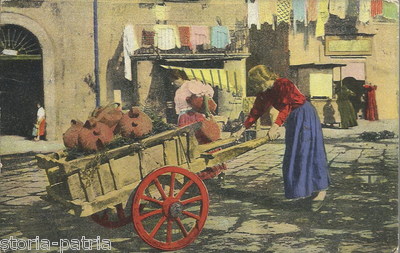 Napoli, Acquaiola, Venditrice Di Acque Minerali, Folkloristica Veduta A Colori