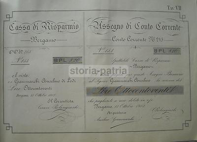 Scrittura, Calligrafia, Economia, Banche: Bergamo, Cassa Di Risparmio, Piolangiusti