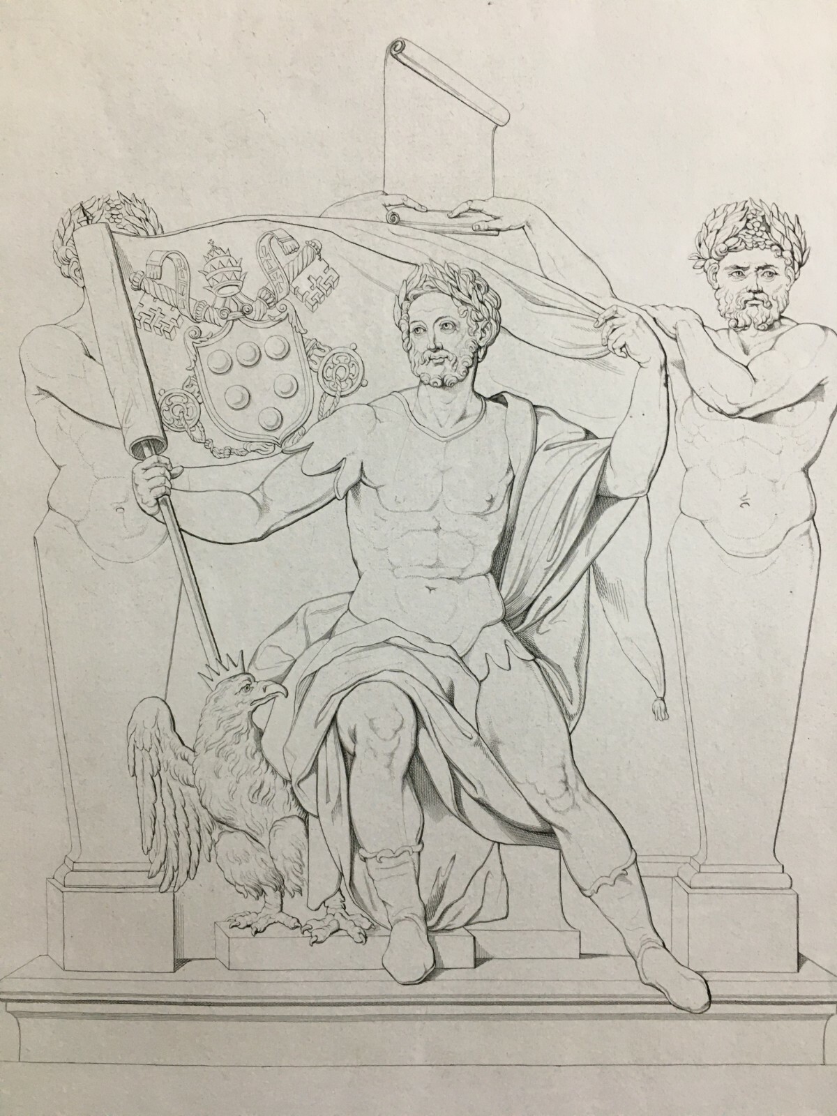 Mitologia, Allegoria, Arte E Araldica: Stampa Dell'Ottocento Di Gaetano Bianchi E Giuseppe Marcucci