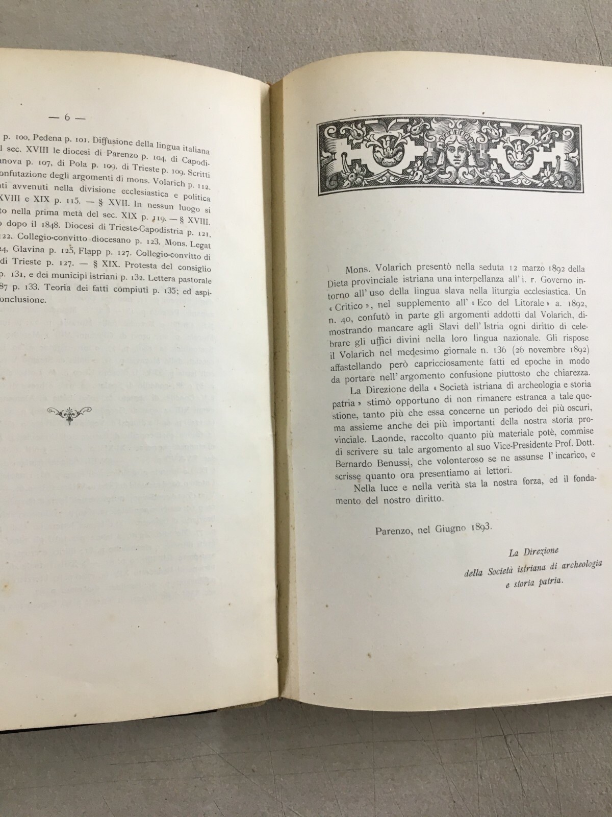 Istria, Liturgia Slava, Benussi, Parenzo, 1893