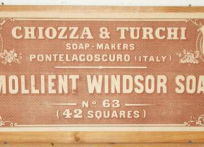 Ferrara, Pontelagoscuro: Antica Scatola Pubblicitaria Chiozza & Turchi, Saponi E Araldica