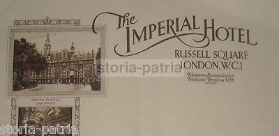 Turismo, Alberghi: The Imperial Hotel, Londra. Pubblicitaria d'Epoca Con Bagno Turco