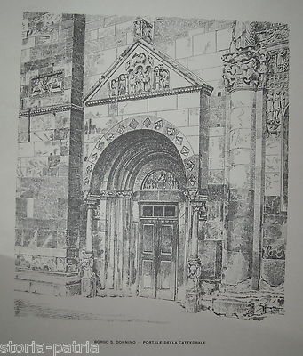 Borgo S. Donnino: Portale Della Cattedrale (Fidenza), Stampa d'Epoca