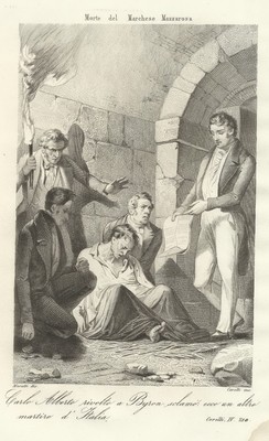 Risorgimento Unità d'Italia Militaria Marchese Mazzarosa Incisione Carelli (1862)