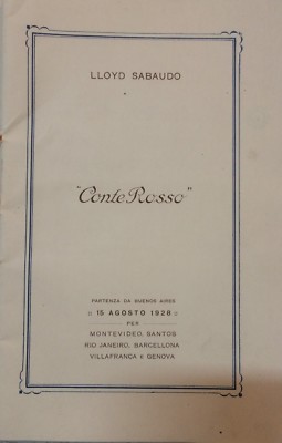 Viaggi, Navigazione, Emigrazione Italia Americhe: Nave Conte Rosso, Lloyd Sabaudo, 1928