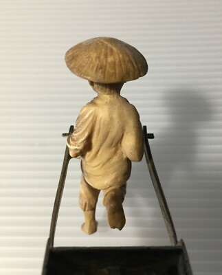 Soprammobile Decorativo: Cinese Con Carretto In Argento E Osso