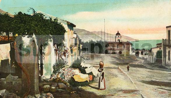 Taormina, San Pancrazio: Veduta Con Costume Locale