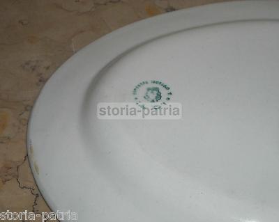 Piatto Ovale In Ceramica Bianca Con Decoro Blu