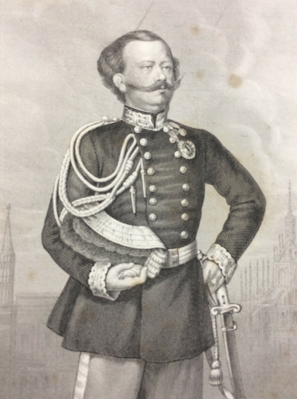 Militaria Savoia: Vittorio Emanuele II Incisione Di Santamaria, XIX Secolo