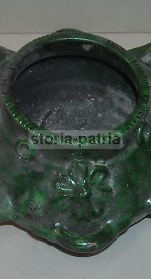 Inusuale Soprammobile Decorativo In Ceramica Smaltata Verde, Vaso Tipo Lampada