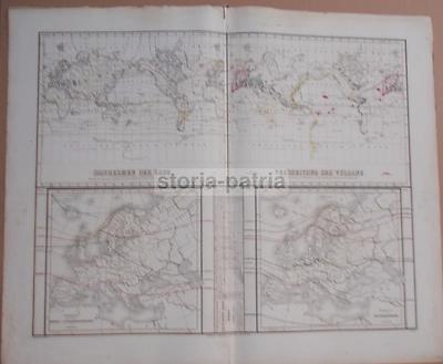 Geologia, Fisica Terrestre, Vulcani E Isoterme: Grande Cartografia Antica Di Europa, Asia E Americhe