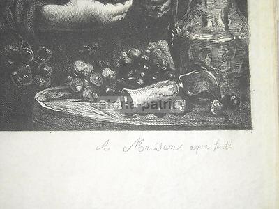 Natura Morta Con Personaggio, Acquaforte Su Pergamena Di A. Masson Da Ribot