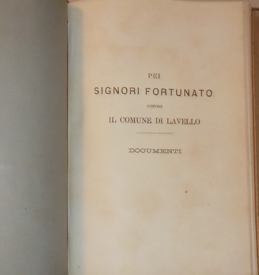 Basilicata, Lavello, Melfi: Mappa Di Gaudiano E Allegazioni Giuridiche Famiglia Fortunato, 1884