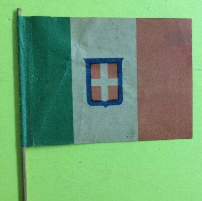 Araldica Tricolore, Stemma Sabaudo E Reali Di Savoia: Mini Bandiera d'Epoca Del Regno D'Italia