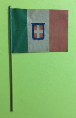 Araldica Tricolore, Stemma Sabaudo E Reali Di Savoia: Mini Bandiera d'Epoca Del Regno D'Italia