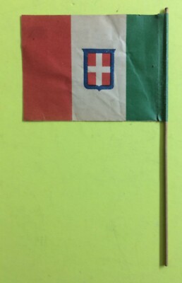 Araldica Tricolore, Stemma Sabaudo E Reali Di Savoia: Mini Bandiera d'Epoca Del Regno D'Italia