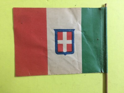 Araldica Tricolore, Stemma Sabaudo E Reali Di Savoia: Mini Bandiera d'Epoca Del Regno D'Italia