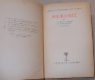 Principe Bernhard Von Bülow, Memorie IV: Ricordi Di Gioventù E Di Diplomazia (1849 1897)