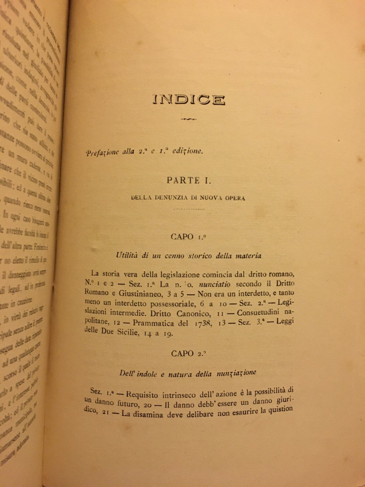 Nicola Ricco: Denunzia Di Nuova Opera E Azione Di Danno Temuto   Bari, 1882