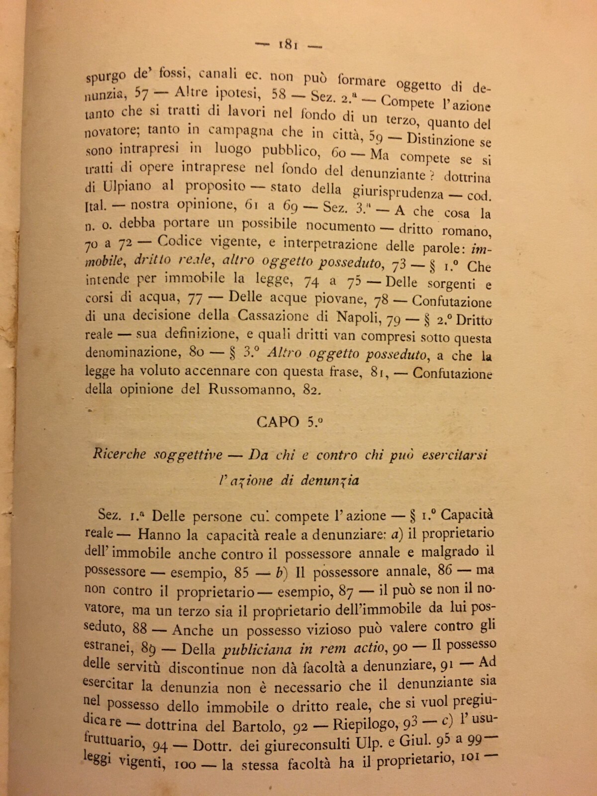 Nicola Ricco: Denunzia Di Nuova Opera E Azione Di Danno Temuto   Bari, 1882