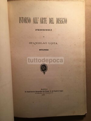 Arte Napoletana Dell'800. Scultura E Disegno. Stanislao Lista, 1879